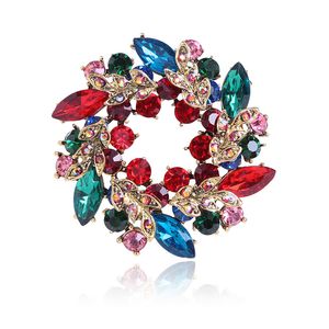 Big Flower Crystal Broche para Mulheres Moda Buquê Rhinestone Broches Pins Cachecol Clipe