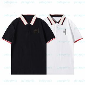 Designer mens listrado colarinho polo camisas homem moda forma bordado letra polos masculino negócio manga curta clássico camiseta tamanho m-2xl