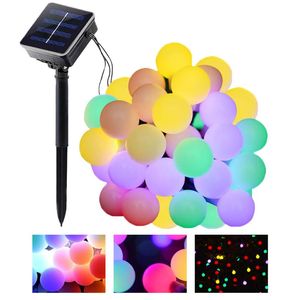 Strings Solar Lamp Crystal Ball Waterproof LED String Light Fairy Bulb Garden Christmas Decor For Outdoor Lights Garland