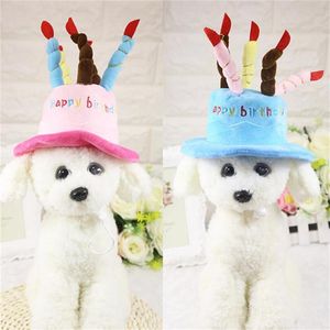 Собака шляпа домашняя собака кошка шляпа с день рождения торт кепка свеча подарок дизайн день рождения вечеринка костюм головной убор детские аксессуары товаров