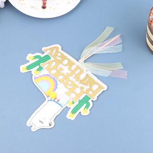 その他のお祝いパーティー用品6ピースアルパカケーキピック創造的な誕生日カップケーキトッパーファッションデザートの装飾