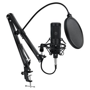 Metal Condenser Microphone Kit для компьютерного компьютера Профессиональный микрофон с рекордным стендом дома для вещания караоке