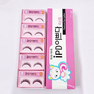 IPD 3D Mink False Fake Eyelashes Extensions 10 Par Syntetiska hårögonfransar naturligt utseende tjockt korsning