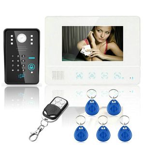 Nummerndraht großhandel-Wired Touch Key Video Door Phone Intercom System RFID Tastatur Codenummer Türklingelkamera Monitor TVL Telefone
