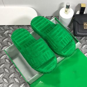 Tasarımcı Kadın Bott Terry Platformu Terlik İtalya Marka Moda Yeşil Havlu Pamuk Slaytlar Scuffs Sandalet Kadın Düz Topuk Çevirme Terlik Luxurys Tasarımcılar Ayakkabı