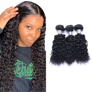 Wholesale natural curls weave resale online - Malaysian Virgin Human Hair Weave Jerry Curl Bundles Natural Color Remy Hair Extensions Inch