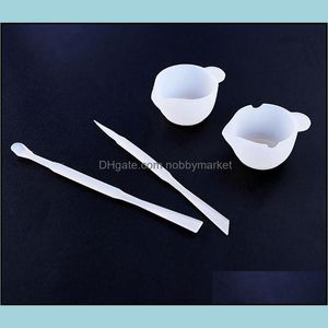 Testers & Measurements Jewelry Tools Equipment Resin Mixing Cup And Stirrers Sile Heart Palette Uv Pouring Dish Spoons Epoxy Drop Delivery 2