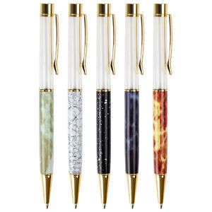 DIY Pen Marble Crystal Ballpoint Pens Handmade Self-Assembling Sand empty Shell Glitter Foating