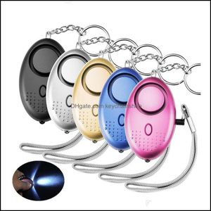 Keychains Fashion AESSORIES 2021 130dB som alto ovo de ovo forma de defesa pessoal Alarme pessoal Mulheres Segurança Proteção de alerta Segurança SC