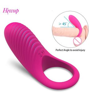 Clitoris Stimolatore Vibratore Giocattoli del sesso per la donna Masturbatore Man Penis Sleeve Ring Ring Delay Time Adult Coppie 210622