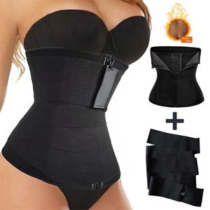 Yagimi Underbage espartilho perder peso faixa de suor cinto mulheres treinador slim shaper terno neoprene tummy controlo shapewear fajas 220311