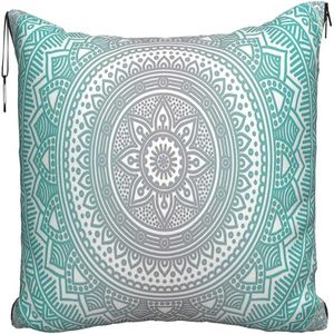 Blankets Mandala Ethnic Print Pattern Travel Pillow Blanket Two-in-one Backpack Strap And Compact Airplane Bag Waist Support 60x43 Inches