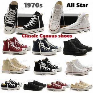 Klasik Canvas 1970'lerin Spor Sneakers Yıldız Sıradan Ayakkabı Chuck 70 Platform Hi Slam Jam Triple Black Beyaz Düşük Erkek Kadınlar 1970 All Stars 70S2WBE#