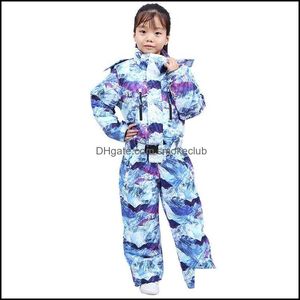 Tragen Sie Sportbekleidung, Sport, Outdoor, Skifahren, Jacken, Winter, Kinder, einteiliger Skianzug, warme Mädchen-Overalls, Outdoor-Snowboardjacke, Jungen-Ki