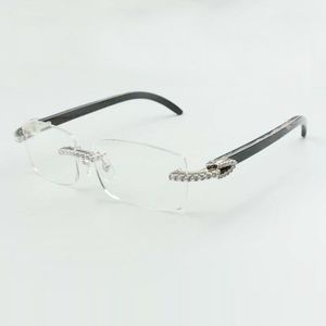 designers glasses frame endlesses diamonds 3524012 with natural black textured buffalo horns, size: 55-18-140mm