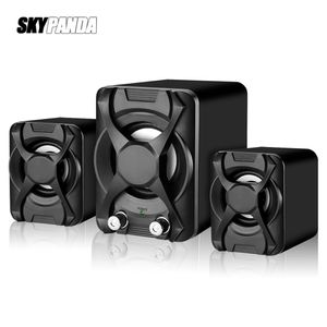 USB + AUX Kabelgebundener Computer-Subwoofer 5 W + 3 W * 2 Set Bassverstärkung Stereo 2.1-Lautsprecher PC-Telefonlautsprecher