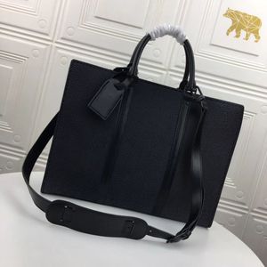 M45265 Sac Plat Horizontal Zippe Pasta de Alta Qualidade Negócio Crossbody Bolsa Moda Homens Bolsa De Lona De Couro De Lona