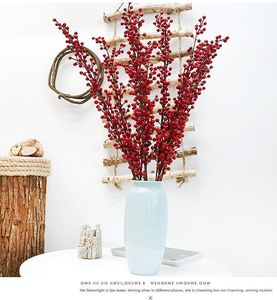 Wholesale red vines for sale - Group buy Decorative Flowers Wreaths Red Fruit Fortune Christmas Small Simulation Holly Halloween Decoration Vine