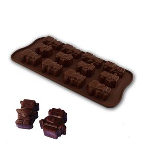 12 Silicone Robot Choklad Is Mögelkaka Candy Jely Pudding Baking DIY Cartoon Mold Cookie Baking Decorating Tools Bakeware