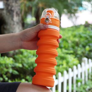 Silikonfällbar vattenflaska Happdålig cykelflaskförvaringslåda för resesport Gym Bortable Water Cup