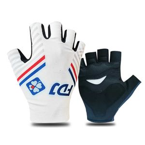 FDJ Pro Team Half Finger Bicycle Cycling Gloves Breathable Mountain Bike Gloves Summer Anti-skid and Shock Absorption H1022