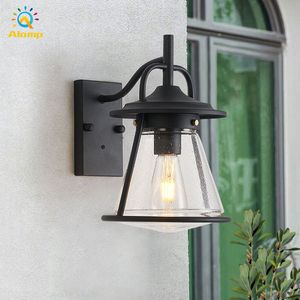 Rustykalne Żelazo Wodoodporne LED Oświetlenie Outdoor Lampa Retro Przemysłowy Ogród Światła Balkon Korytarz Schodowy Sklep Światła Ścienne