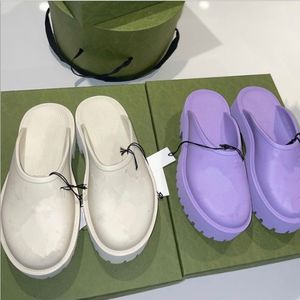 Thick Bottom Desiner Beach Rubber Lazy Slippers Indoor Outdoor Show Style Hotle Warm Fox Fur Sandals for Women Slides Flip Flops