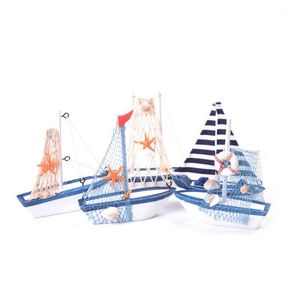 Decorative Objects & Figurines Wooden Ship Sailboat Model Miniatur Marine Wood Maritime Boat Nautical Sailing Home Desk Decoration Decor Cra