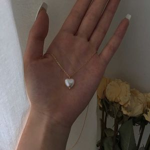 Sumeng ny ankomst 2021 mode söta tjejer elegant pärla hjärta halsband för kvinnor studenter fest choker smycken gåvor