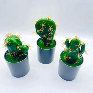 Ghirlande di fiori decorativi Pianta artificiale Nessun cactus bonsai finto appassito con vaso