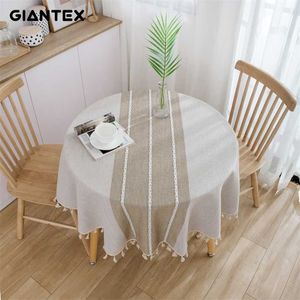 GIANTEX Decorative Table Cloth Cotton cloth Round cloths Dining Cover Obrus Tafelkleed mantel mesa nappe 211103