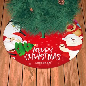 Christmas Tree Skirt 90cm/35Inch Xmas Trees Bottom Decoration Non-woven Fabric Floor Mat Cover Chic Carpet for New Year