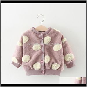 Płaszcz Outwear Odzież Dziecko Kids Maternity Drop Dostawa 2021 Spring Spadek Cute Cardigan Outerwear do urodzenia Dziewczynek Ubrania Polka Dot Moda