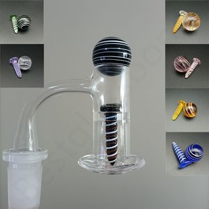 Fully Weld Smoking Quartz Banger Set 14mm 18mm 10mm Male Female Frosted Joint Beveled Edge Spinning Cyclone Carb Cap Ball Terp Pearl Screw