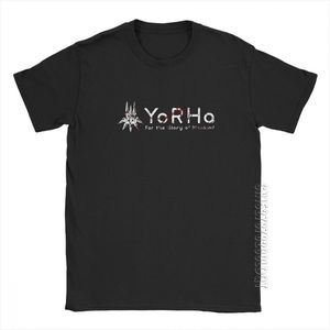 Nier Automata Yorha Erkekler T Gömlek 2B Oyunu Vintage Tee Erkek Tshirt O Boyun T-100% Pamuk Parti Giysileri 210706