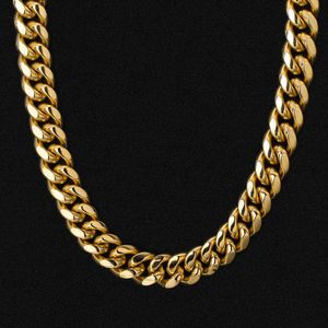 18mm Ice Cuban Mesh Chain, Hip-hop Jewelry, Miami 18k Men's Cuban Mesh Chain, Never Fade Solid Necklace Q0809