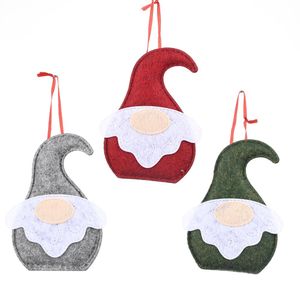 NEWChristmas Forest Old Man Flat Pendants Creative Lovely Santa Claus Faceless Doll Ornaments Xmas Tree Hanging Gifts Decorations CCB11981