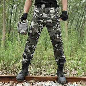 Kamuflaż Wojskowy Spodnie Cargo Mężczyźni Taktyczne Spodnie dresowe Mężczyzna Armia Combat Spodnie dżungli Piesze wycieczki Spodnie Polowanie Airsoft Pantalones 210726