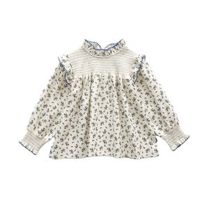 Baby girls floral shirt children's cotton long-sleeved toddler girl fall clothes blouse 210702