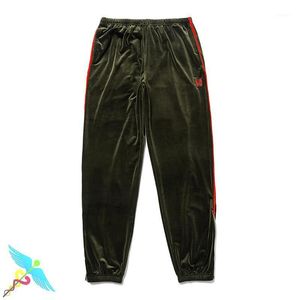 Needles X Aipl Limited Sale Sweatpants Men Women High Quality Butterfly Embroidery Side Striped Webbing Loose Ankle Length Pants Men s