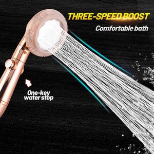 ZhangJi Bathroom High Pressure Switch on/off Button 3-Function Shower Head Magic Massage Skin Clean Water Saving Spray Nozzle H1209