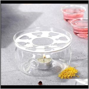 Tools Drinkware Kitchen, Dining Bar Home & Garden Drop Delivery 2021 Heating Coffee Water Clear Glass Heat-Resisting Teapot Warmer Insulation