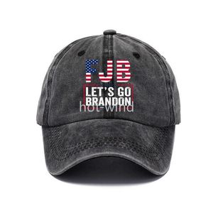 Vamos ir Brandon Ball Hat Anti Biden engraçado Humor Boné Boné Snapbacks EUA Flag Star Stripes FJB Imprimir Denim Chapéus Trump 2024 Trajes Políticos EE