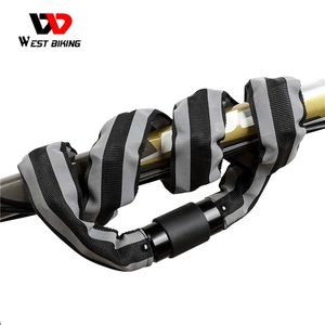 Wholesale bike security chains resale online - WEST BIKING Bike Chain Lock Reflective Anti Theft MTB Road Bicycle With Keys Accessories Security Cycling