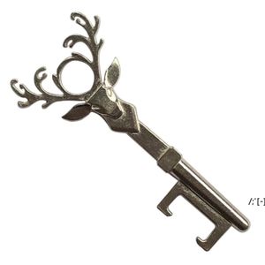 5 cores cervo cabeça cabeça abridor de garrafa de cerveja keychain portátil metal corkscrew casa ferramenta de cozinha dwa10744