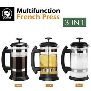 Pot French Press Pentole resistenti al calore Delicato stantuffo Tè Durevole Montalatte Bollitori per caffè 1000ml 210408