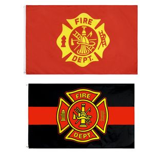 Amerikansk eldbrigad flagga 3x5ft Högkvalitativa USA Firemen Dept Firefighter Flaggor 150x90cm