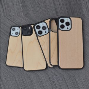 Niestandardowy projekt Wygraweruj dostępne etui na telefony komórkowe do iPhone'a 13 Mini Protector Wood Hybrid Cover