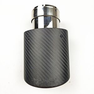 1 peça: modelo oval Akrapovic carro tubos de escape fosco fibra de carbono + dicas de aço inoxidável silenciador fio de extremidade