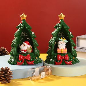 Ozdoby rzemiosku choinki Dekoracje żywicy Santa oświetlone ozdoby Xmas prezenty